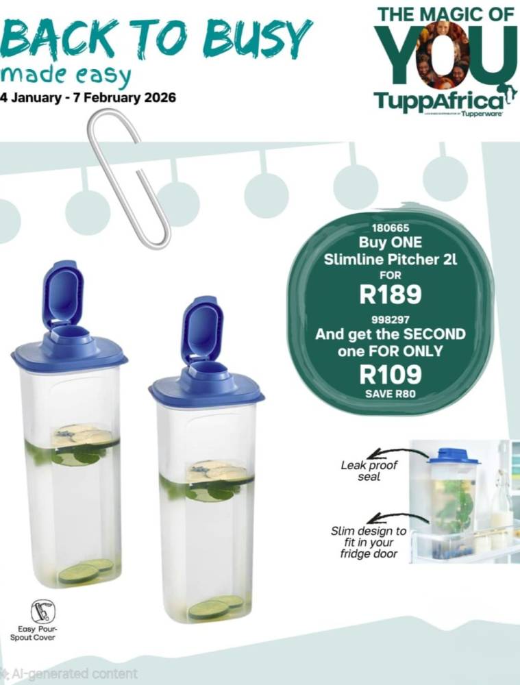 Buy one slimline pitcher (2L)