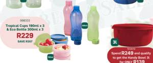 3xsnackcups & 3 x eco bottle 300mls