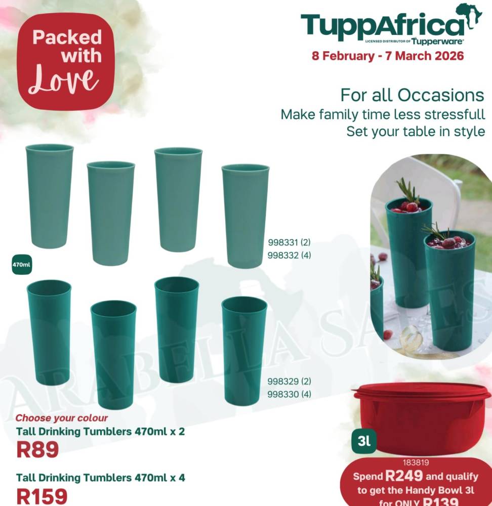 4xdrinking tumblers 470mls