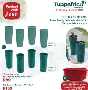 4xdrinking tumblers 470mls